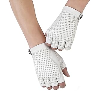 Amazon | [IZUGA] メンズ 手袋 グローブ メンズホワイトハーフ